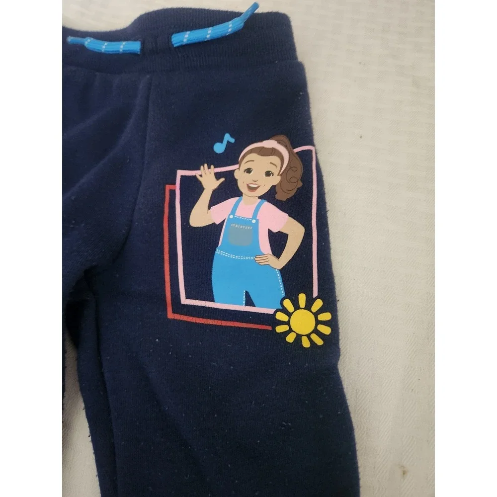 Ms. Rachel Toddler Jogger Pants Navy Blue Cargo Pocket Fleece 12M Sweatpants